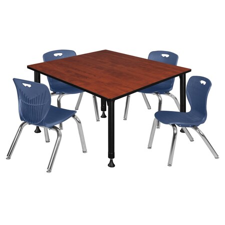 Regency Tables > Height Adjustable > Square Table & Chair Sets, 48 W, 48 L, 23-34 H, Cherry TB4848CHAPBK45NV